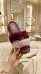 Faux Fur Platform Slippers