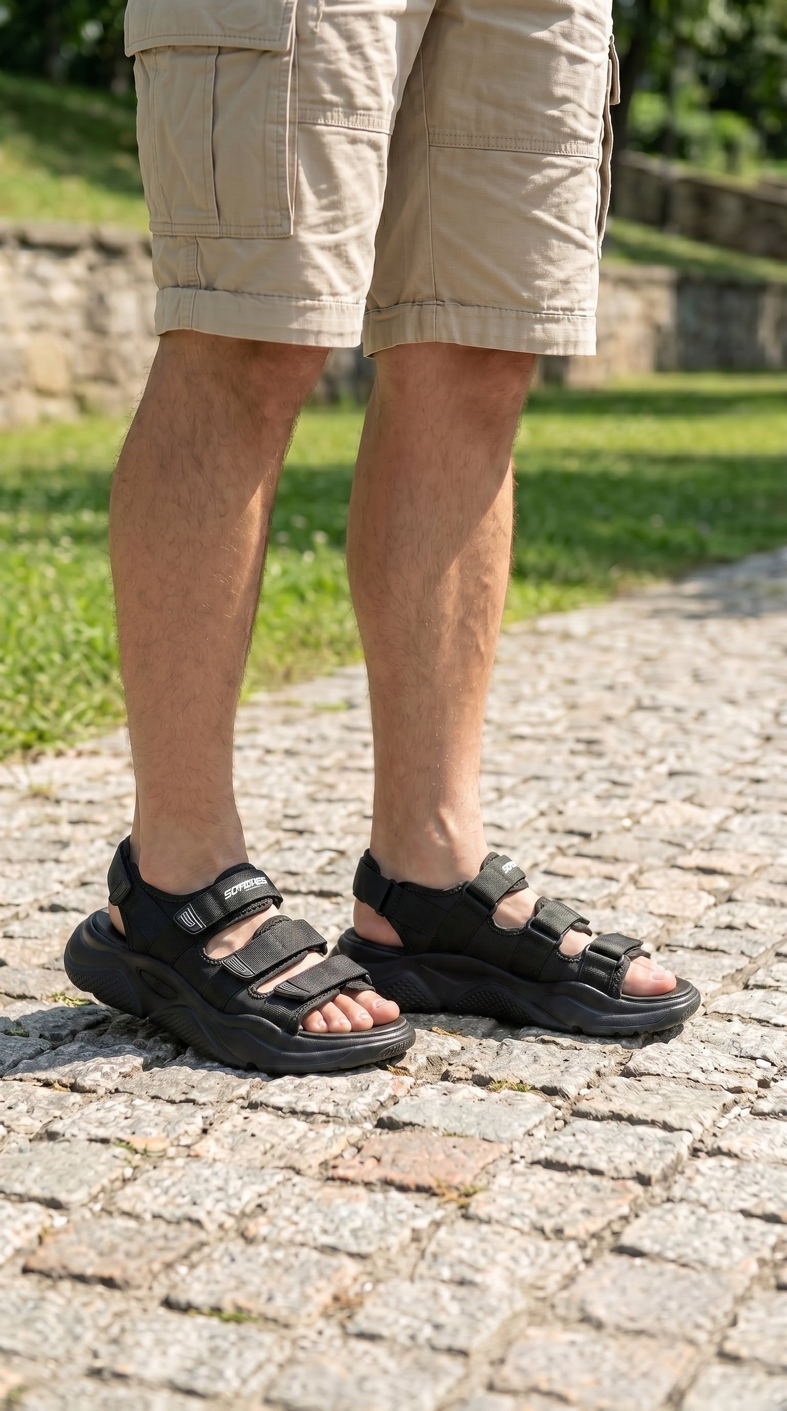 Cloudiez - Black Sole Skecher Sandals