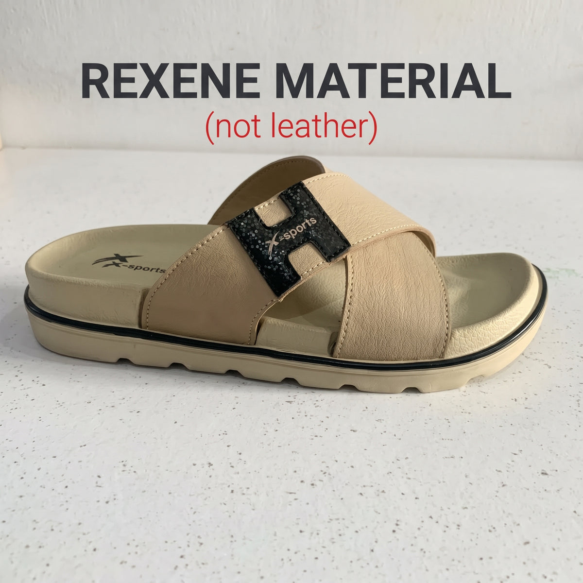 Men Cross Strap Slides (Rexene - Not Leather) Basic Quality